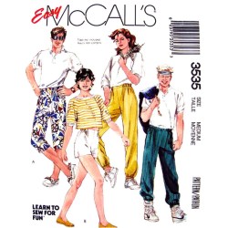 3535 McCalls  MR MS  ELASTIC WAIST CASUAL PANTS LENGTHS, SHORTS PATTERN SMALL OR MEDIUM UNCUT CHOICE